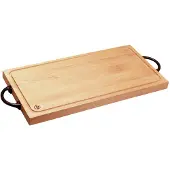 Ronneby Bruk Maestro snijplank beuken gietijzeren handvatten dubbel 25x50 cm