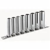 Facom set 7 korte en lange doppen 3/8' op rail - metrische maten - JL.41E