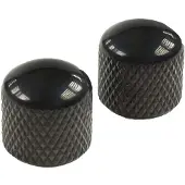 Yellow Parts EZ1223B dome knoppen gitaar en bas zwart (2 stuks)