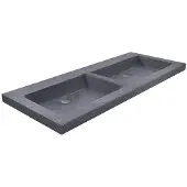 Mueller Double natuursteen wastafel 120x46cm 2 kraangaten