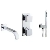 Mueller Cube inbouw badkraan compleet chroom