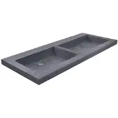 Mueller Double natuursteen wastafel 120x46cm zonder kraangat