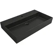 Plieger Wastafel Kansas Mat Zwart 1 Kraangat 80x45x12 cm