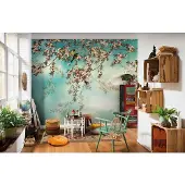 Overig Fotobehang Sakura - Blauw - 2,54m X 368cm