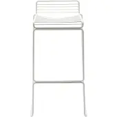 HAY Barstoel Hee Bar Stool Sled Base H75 Standard Glider White Powder Coated Steel