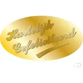 Haza Etiket hartelijk gefeliciteerd goud à 1000 stuks