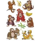 Herma 3261 Stickers Apen in Actie, 3D-folie
