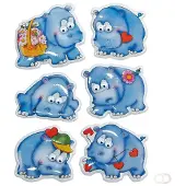 Herma 6843 Stickers nijlpaard, bewegende oogjes
