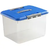 Keter Optima Opbergbox - 30 liter - Kunststof - Transparant / Blauw