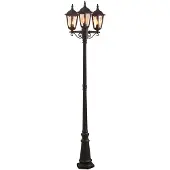 Konstsmide Mastlamp Firenze, 3-lamps, zwart FIRENZE, dimbaar, zwart, Aluminium, Landelijk