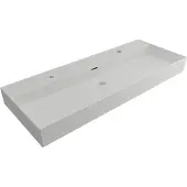Plieger Wastafel Kansas Mat Wit 2 kraangaten 120x45x12 cm