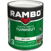 Rambo Pantserbeits Tuinhout Dekkend Zijdeglans 1100 Wit 0,75l