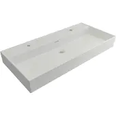 Plieger Wastafel Kansas Mat Wit 2 kraangaten 100x45x12 cm
