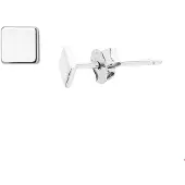 Trendjuwelier huiscollectie TFT Oorknoppen Vierkant Zilver Gerhodineerd Glanzend 4 mm x 4 mm