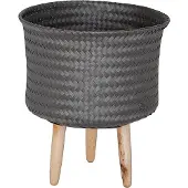 Handed By Up Mid Plantenstandaard Kunststof/Hout 34 x 24 cm - Donkergrijs