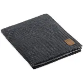 Knit Factory Lynn Plaid Teddy - Antraciet - 160x130 cm