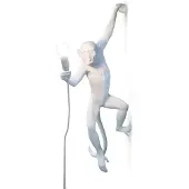 Seletti LED decoratie-wandlamp Monkey Lamp, wit, links Lamp, wit / opaal, Woon-/ Eetkamer, Kunststof, Design, Wandlamp design