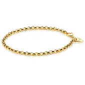 Zinzi zilveren jasseron armband geel verguld 5mm breed 19cm ZIA1009G