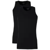 Claesen's - Singlet 2 pack Black Rib Cotton/LycraCL 1333-Black-XL