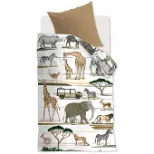 Beddinghouse Dekbedovertrek Kids Jeep Safari Naturel Katoen-140 x 200 / 220 cm | 1-Persoons