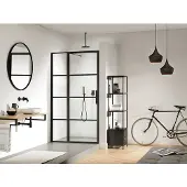 Sealskin Soho 2-delige deur linker versie 100x210cm zwart-helder glas