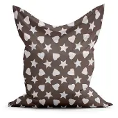 Design Zitzak Sterren en Harten Medium - Taupe