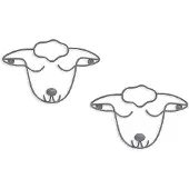 Balvi kapstok The Sheep 14 x 22 cm metaal grijs 2 stuks