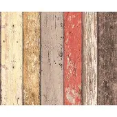 AS-Creation Vliesbehang 8951-27 Best of Wood'n Stone 2 houtoptiek rood/bruin