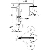 GROHE douchesysteem RainShower 27058 met omwisselbare douchekop en handdouche, chroom, artikelnummer 27058000