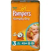 Pampers Baby Luiers - Simply Dry Maat 3 - 45 stuks