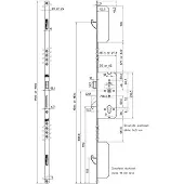 Nemef Meerpuntssluiting 4923 - Cilinderbediend - DM 55 - PC 72 - 24x1950mm - D1/2/3/4 - SKG***