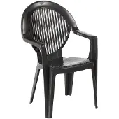Grosfillex Fidji diningstoel antraciet antraciet Kunststof Tuinstoel