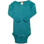 Engel - Baby-Body Langarm Mit Druckverschluss Schulter - Merino-ondergoed 74/80, turkoois