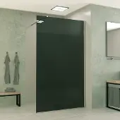 Mueller Slimline inloopdouche 110cm rookglas anti-kalk inclusief chroom profiel & stang