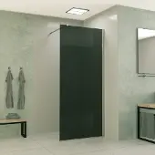 Mueller Slimline inloopdouche 90cm rookglas anti-kalk inclusief chroom profiel & stang