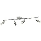 Philips myLiving Inbouwspot/wandspot Limbali, 4 stuks, Spots voor railsysteem, GU10, 4 lampen, LED, 220-240 V, Nikkel