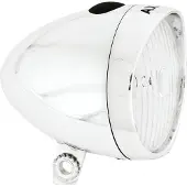 Axa Classic Battery Fietsverlichting – 4 Lux LED Voorlicht – Batterijverlichting – Retro Chrome – 15 m Lichtbeeld – 1.000 m Zichtbaarheid – Inclusief 3 AAA Batterijen