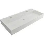 Plieger Wastafel Kansas Wit 2 kraangaten 100x45x12 cm