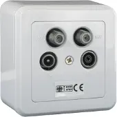 Q-Link coax contactdoos rtv/satelliet opbouw wit