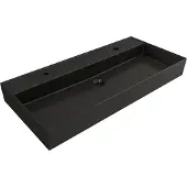 Plieger Wastafel Kansas Mat Zwart 2 kraangaten 100x45 cm