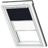 Velux Verduisterend Rolgordijn Dfd Sk06 1100s - Manueel - Donker Blauw En Wit