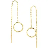 Trendjuwelier huiscollectie Doortrekoorbellen Rondje Geelgoud Glanzend