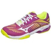 Mizuno Wave Exceed Tour 3CC paars geel tennisschoenen dames