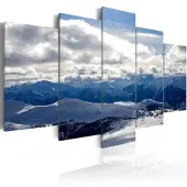 Karo-art canvas Schilderij In de wolken, blauw/wit, 5luik, 2 maten