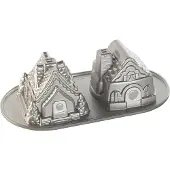 Nordic Ware Holiday peperkoekhuis bakvorm 2 stuks 12 cm aluminium grijs