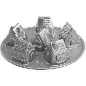 Nordic Ware bakvorm 6 winterhuizen 1,4 liter aluminium grijs