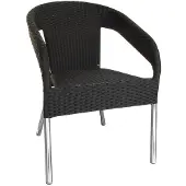 Bolero Terrasstoel Bolero, weerbestendig, kunststof, rotan, zwart, 4 stuks