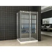Wiesbaden Block Shower Douchedeur met zijwand 120x80x200cm chroom 8mm dik NANO coating glas