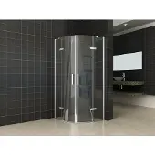 Wiesbaden Double kwartrond cabine 2 draaideuren 900x900x2000 chroom 8mm NANO coating