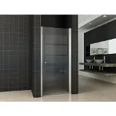 Wiesbaden Between Reno nisdeur 90x202cm met 8mm veiligheidsglas antikalkbehandeling aluminium